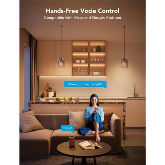 Govee Smart Light Bulbs, 1200 Lumens Dimmable BR30 Bulbs, RGBWW Color Changing - Picture 4 of 7